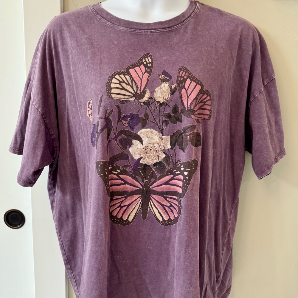 Purple Butterfly Graphic Tee